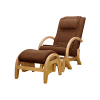 Массажное кресло-качалка EGO TWIST EG-2004 SHIMO Коричневый (Рогожка) с пуфом