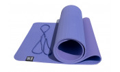 Коврик для йоги 6 мм двуслойный с ремешком для йоги в подарок